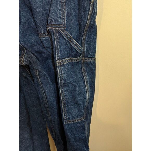 ASOS DESIGN Cotton High Rise Oversized Combat 'Skater' Jean In Darkwash 30/32 - Picture 6 of 8